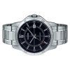 カシオ スタンダード アナログ ステンレススチール ブラック ダイヤル クォーツ MTP-V004D-1C メンズ腕時計