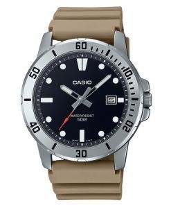 カシオ スタンダード アナログ ベージュ 樹脂ストラップ ブラック ダイヤル クォーツ MTP-VD01-5E メンズ腕時計