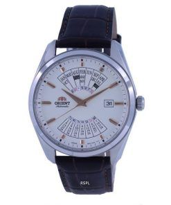 オリエントマルチイヤーカレンダーホワイトダイヤルレザー自動巻きRA-BA0005S10Bメンズウォッチ