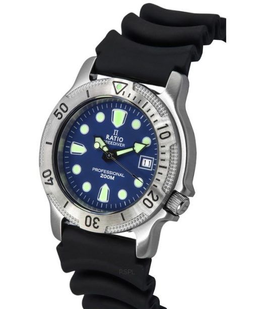 Ratio FreeDiver プロフェッショナル サファイア ブルー ダイヤル クォーツ 22AD202-BLU 200M メンズ腕時計
