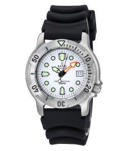 Ratio FreeDiver プロフェッショナル サファイア ホワイト ダイヤル クォーツ 22AD202-WHT 200M メンズ腕時計