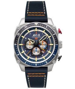 AVI-8 ホーカー ハンター アトラス デュアル タイム クロノグラフ パビリオン ブルー クォーツ AV-4100-02 メンズ腕時計 ja