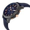 化石グラント クロノグラフ ブラックとブルー ダイヤル ブルー革 FS5061 メンズ腕時計