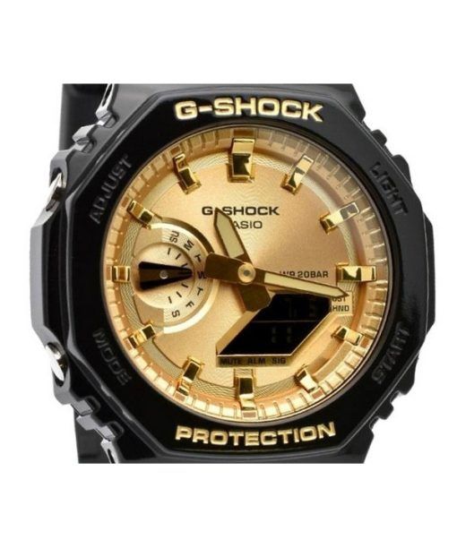 Casio G-Shock Analog Digital Black And Gold Color Resin Strap Quartz GA-2100GB-1A 200M Men's Watch