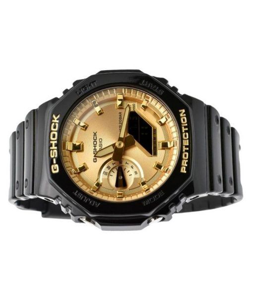 Casio G-Shock Analog Digital Black And Gold Color Resin Strap Quartz GA-2100GB-1A 200M Men's Watch