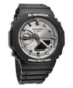 Casio G-Shock Analog Digital Black And Silver Color Resin Strap Quartz GA-2100SB-1A 200M Men's Watch