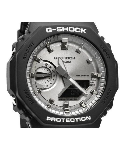 Casio G-Shock Analog Digital Black And Silver Color Resin Strap Quartz GA-2100SB-1A 200M Men's Watch