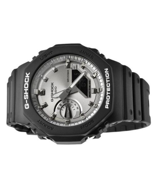 Casio G-Shock Analog Digital Black And Silver Color Resin Strap Quartz GA-2100SB-1A 200M Men's Watch