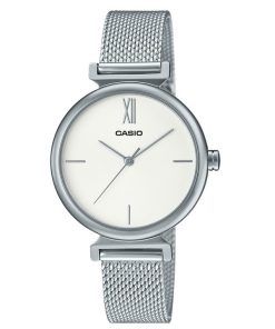 Casio Analog Stainless Steel Silver Dial Quartz LTP-2024VM-7C Women's Watch With Bangle Set