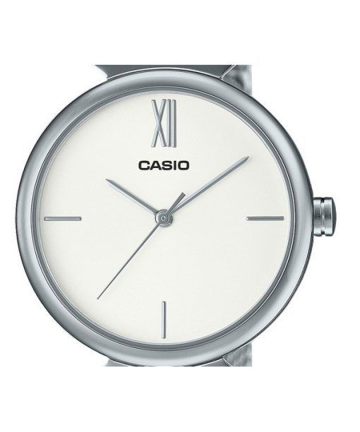 Casio Analog Stainless Steel Silver Dial Quartz LTP-2024VM-7C Women's Watch With Bangle Set
