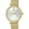 Casio Analog Gold Tone Stainless Steel White Dial Quartz LTP-2024VMG-7C Women's Watch With Bangle Set