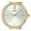 Casio Analog Gold Tone Stainless Steel White Dial Quartz LTP-2024VMG-7C Women's Watch With Bangle Set