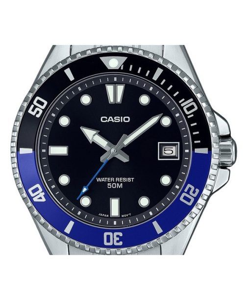 Casio Standard Analog Stainless Steel Black Dial Quartz MDV-10D-1A2 Men's Watch