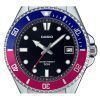 Casio Standard Analog Pepsi Bezel Stainless Steel Black Dial Quartz MDV-10D-1A3 Men's Watch