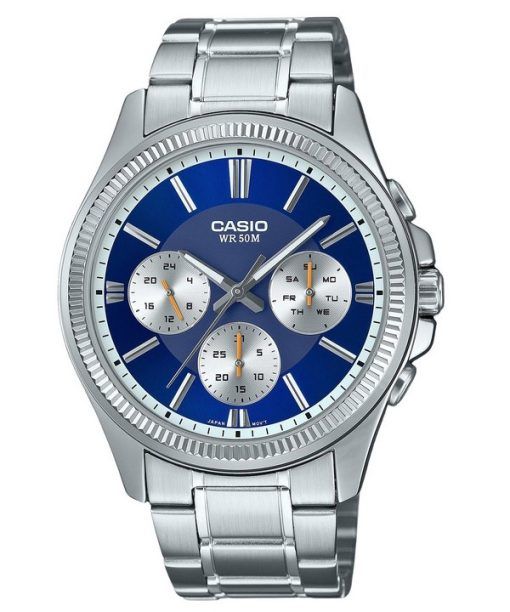 Casio Enticer Analog Stainless Steel Blue Dial Quartz MTP-1375D-2A1 Men's Watch