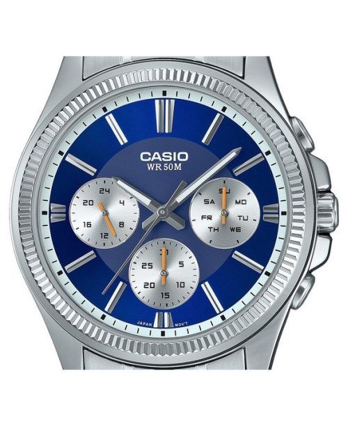 Casio Enticer Analog Stainless Steel Blue Dial Quartz MTP-1375D-2A1 Men's Watch