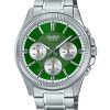 Casio Enticer Analog Stainless Steel Green Dial Quartz MTP-1375D-3 Men's Watch