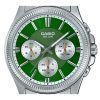 Casio Enticer Analog Stainless Steel Green Dial Quartz MTP-1375D-3 Men's Watch