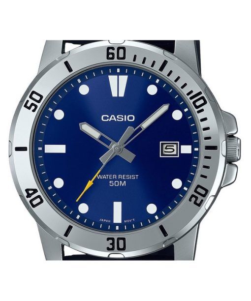 Casio Standard Analog Resin Strap Blue Dial Quartz MTP-VD01-2E Men's Watch