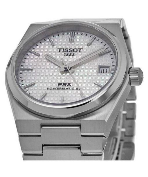 Tissot PRX T-クラシック パワーマティック 80 ホワイト マザー オブ パール ダイヤル オートマチック T137.207.11.111.00 100M ユニセックス腕時計