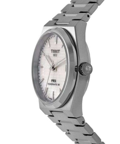 Tissot PRX T-クラシック パワーマティック 80 ホワイト マザー オブ パール ダイヤル オートマチック T137.207.11.111.00 100M ユニセックス腕時計