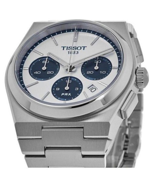 ティソ PRX T-クラシック クロノグラフ ホワイト ダイヤル オートマチック T137.427.11.011.01 100M メンズ腕時計