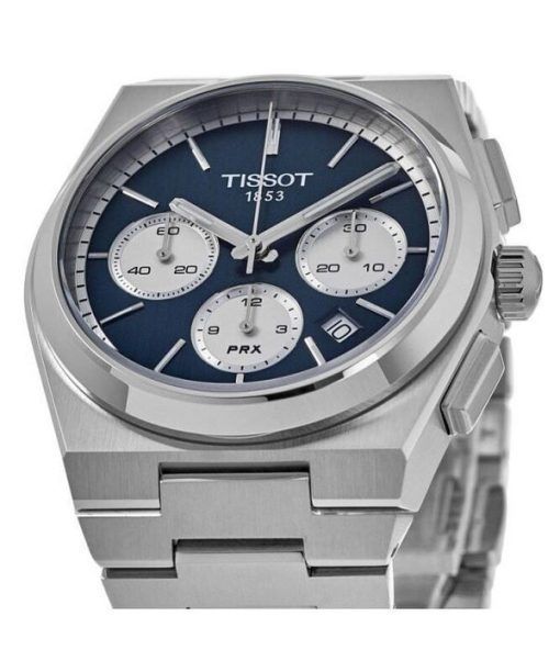 ティソ PRX T-クラシック クロノグラフ ブルー ダイヤル オートマチック T137.427.11.041.00 100M メンズ腕時計