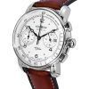 ツェッペリン 100 ヤーレ クロノグラフ レザーストラップ ホワイト ダイヤル クォーツ 86761 メンズ腕時計
