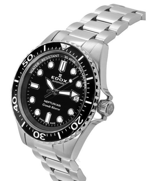 エドックス ネプチュニアン グランデ リザーブ デイト ブラック ダイヤル オートマチック ダイバーズ 80801 3NM NIN 300M メンズ腕時計
