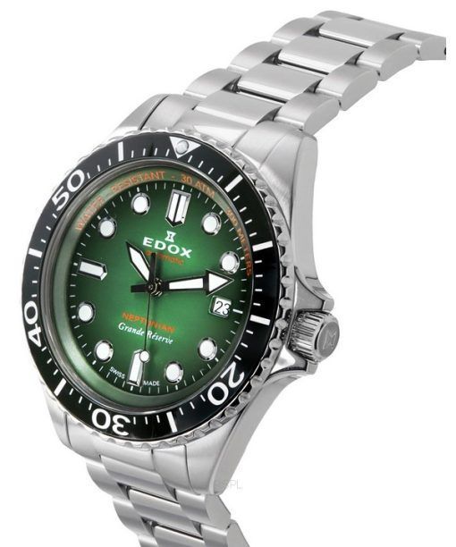 エドックス ネプチュニアン グランデ リザーブ デイト グリーン ダイヤル 自動ダイバーズ 80801 3VM VDN 300M メンズ腕時計
