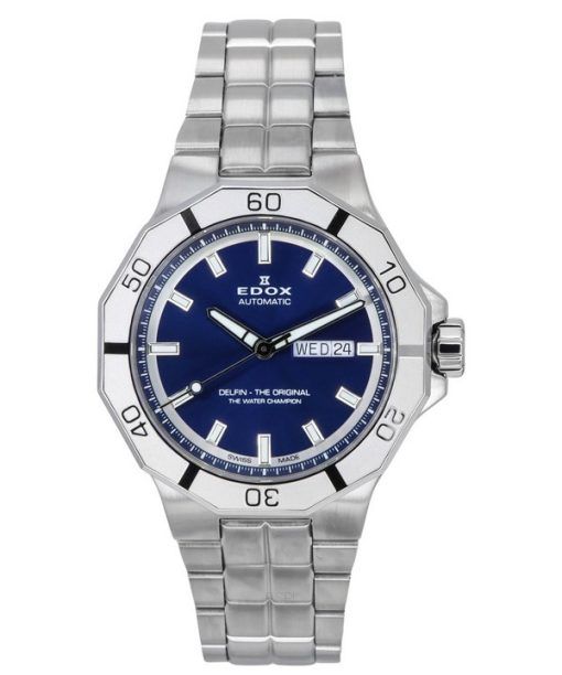 エドックス デルフィン オリジナル デイ デイト ブルー ダイヤル 自動ダイバーズ 88008 3M BUIN 200M メンズ腕時計