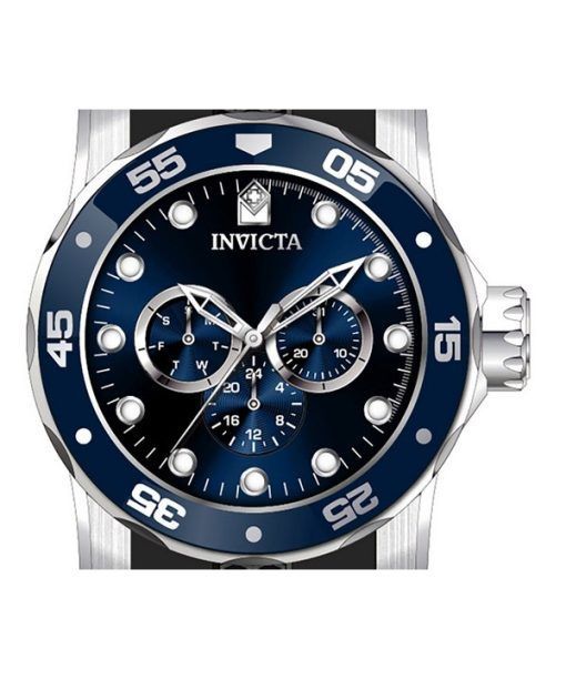 インヴィクタ プロ ダイバースキューバ GMT シリコン ストラップ ブルー ダイヤル クォーツ 45722 100M メンズ腕時計