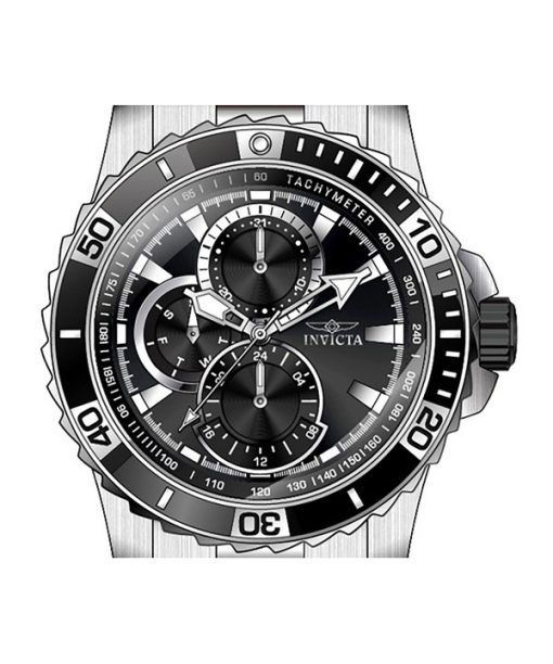 インヴィクタ プロ ダイバースキューバ GMT ステンレススチール ブラック ダイヤル クォーツ 45745 100M メンズ腕時計