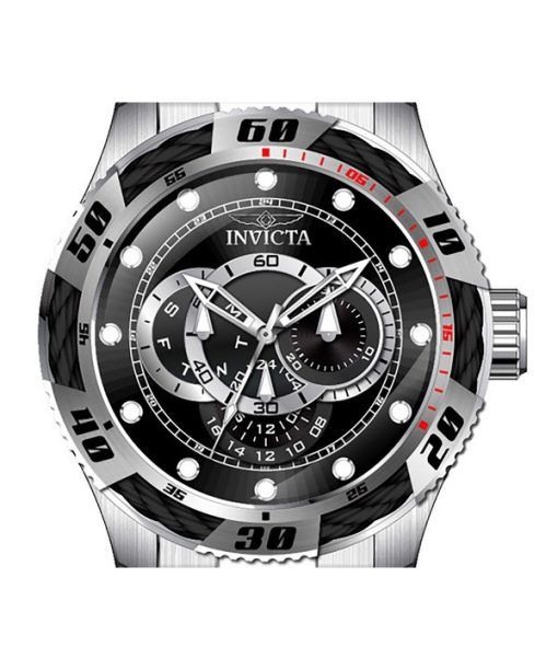 インヴィクタ スピードウェイ GMT ステンレススチール ブラック ダイヤル クォーツ 45755 100M メンズ腕時計