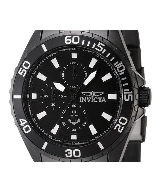 インヴィクタ オーシャン ボヤージュ クロノグラフ ステンレススチール ブラック ダイヤル クォーツ 46284 メンズ腕時計