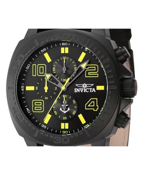 インヴィクタ オーシャン ボヤージュ クロノグラフ ナイロン ストラップ ブラック ダイヤル クォーツ 46287 メンズ腕時計