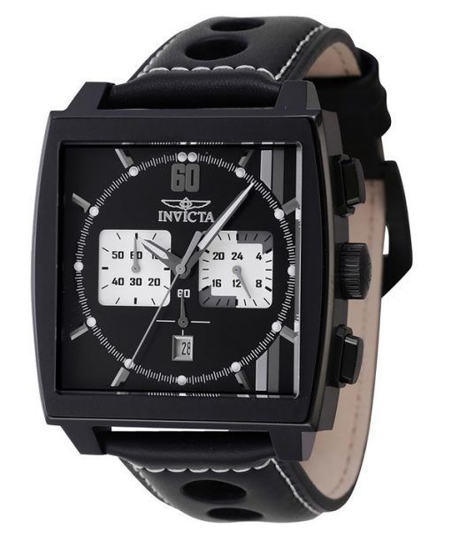 インヴィクタ S1 ラリー クロノグラフ GMT レザーストラップ ブラック ダイヤル 46853 100M メンズ腕時計