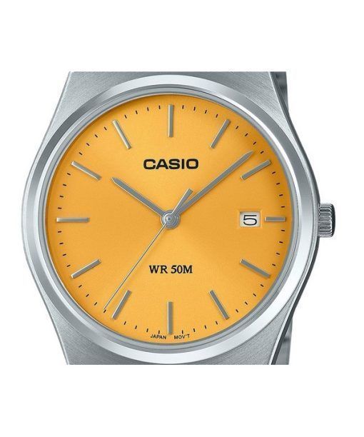 カシオ スタンダード アナログ ステンレススチール イエロー ダイヤル クォーツ MTP-B145D-9AV ユニセックス腕時計