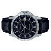 カシオ スタンダード アナログ レザー ストラップ ブラック ダイヤル クォーツ MTP-V004L-1C メンズ腕時計