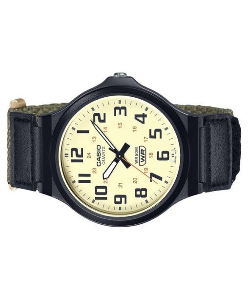 カシオ スタンダード アナログ クロスストラップ ベージュ ダイヤル クォーツ MW-240B-3BV メンズ腕時計
