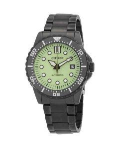シチズン ステンレススチール グリーン夜光ダイヤル 自動巻き NJ0177-84X 100M メンズ腕時計