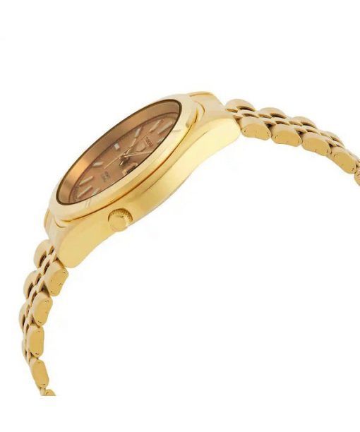 セイコー 5 ゴールドトーンステンレススチールゴールドダイヤル 21 宝石自動巻き SNXC34J5 メンズ腕時計