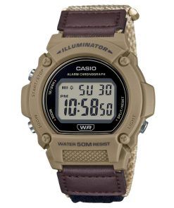 カシオ スタンダード ブラウン デジタル クロスストラップ クォーツ W-219HB-5AV メンズ腕時計