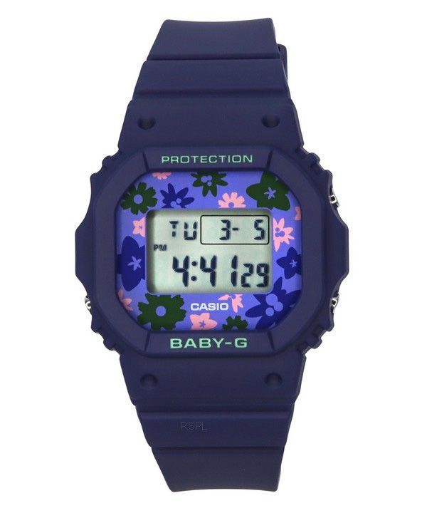 カシオ Baby-G レトロ フラワー フィールド デジタル ブルー樹脂ストラップ クォーツ BGD-565RP-2 100M レディース腕時計