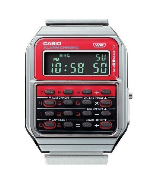 カシオ ヴィンテージ ヘリテージ カラーズ デジタル ステンレススチール クォーツ CA-500WE-4B ユニセックス電卓時計