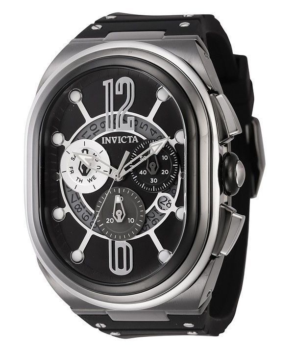 インヴィクタ ルパー レボリューション 2.0 クロノグラフ ブラック ダイヤル クォーツ 45586 100M メンズ腕時計