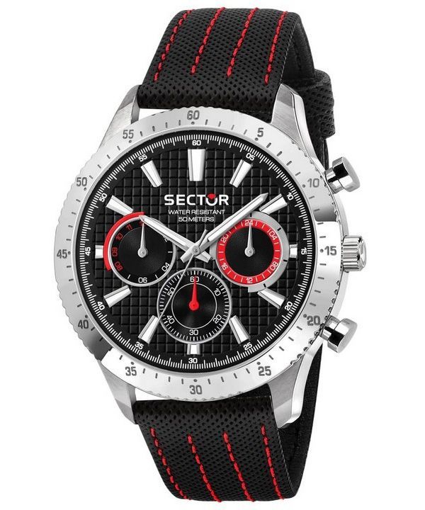 セクター 270 多機能レザーストラップ ブラック ダイヤル クォーツ R3251578011 メンズ腕時計