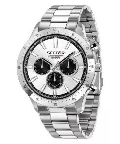 セクター 270 多機能ステンレススチール ホワイト ダイヤル クォーツ R3253578027 メンズ腕時計