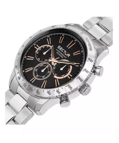セクター 270 多機能ステンレススチールブラックダイヤルクォーツ R3253578028 メンズ腕時計