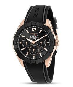 セクター 790 クロノグラフ シリコン ストラップ ブラック ダイヤル クォーツ R3271636001 100M メンズ腕時計